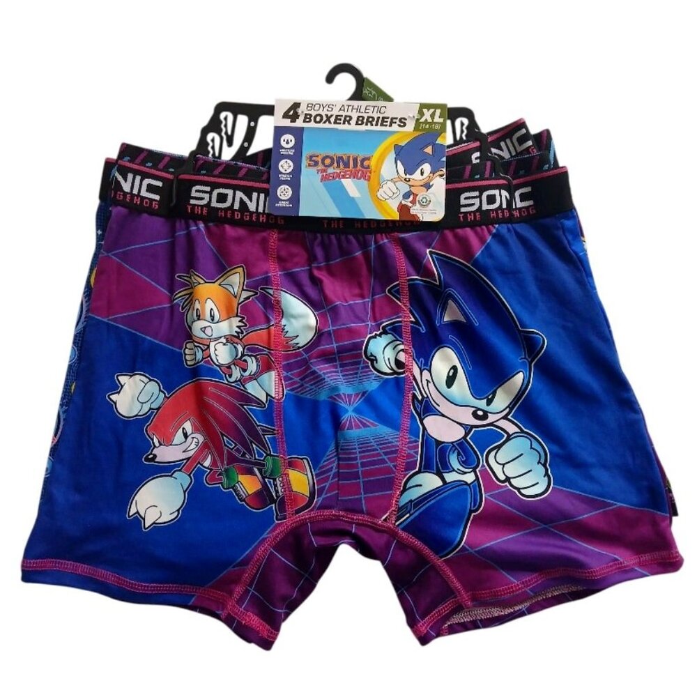 Sonic the Hedgehog Boys Boxer Briefs 4-Pack XL 14–16 | Brand New